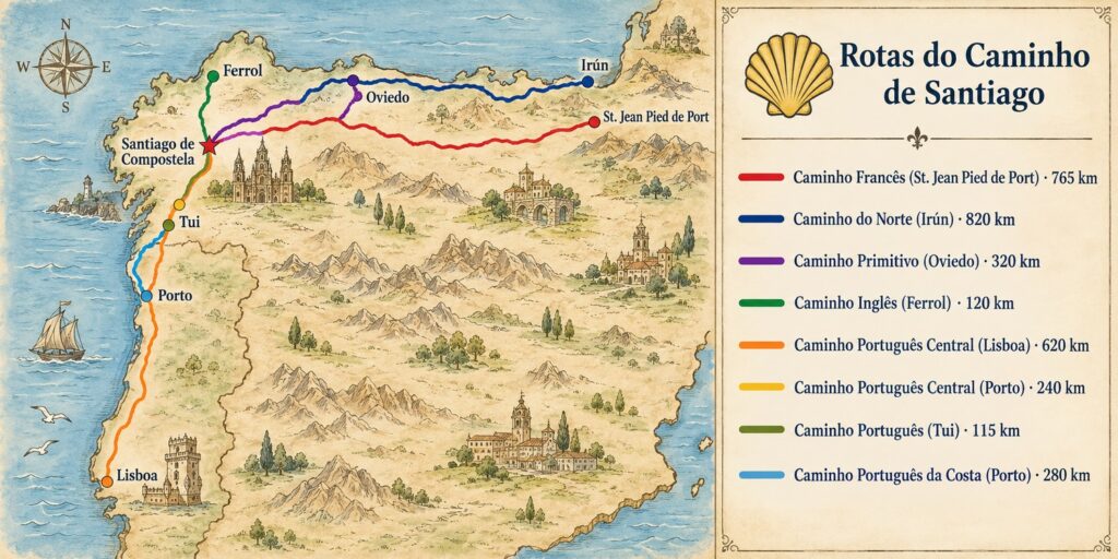 Saiba quanto tempo demora a fazer o Caminho de Santiago